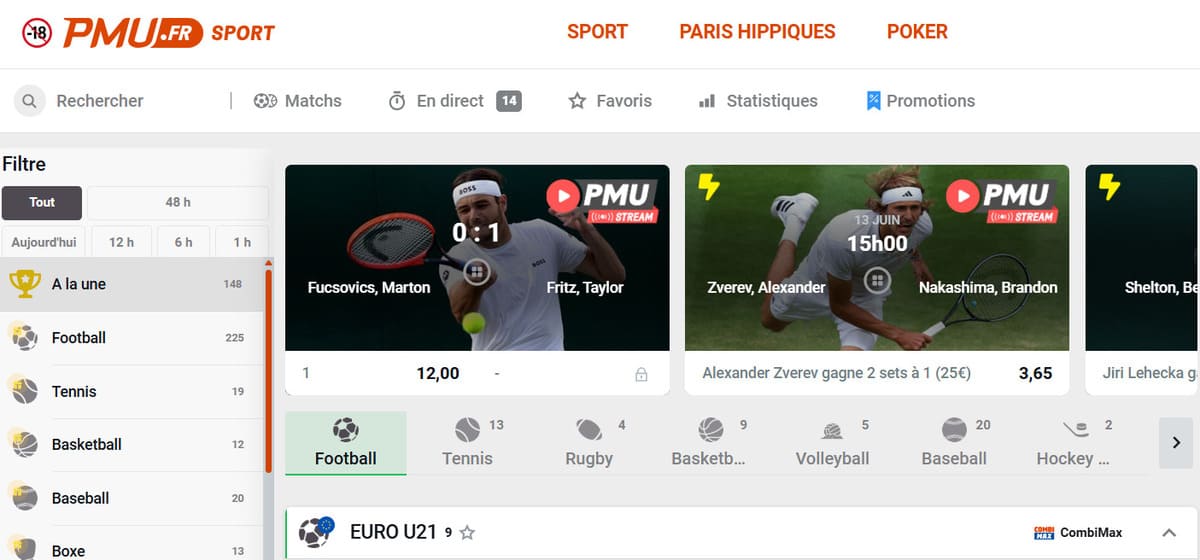 page d'accueil du site de paris en ligne pmu france